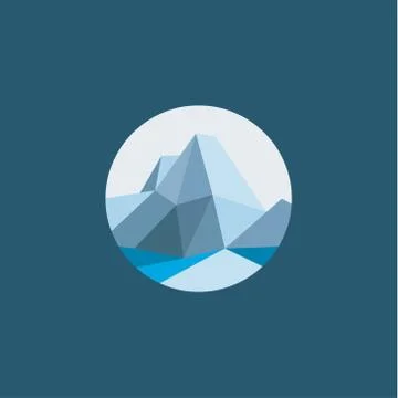 Mountain polygon in the low poly-style vector illustration Stock Illustration
