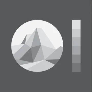 Mountain polygon in the low poly-style vector illustration Stock Illustration