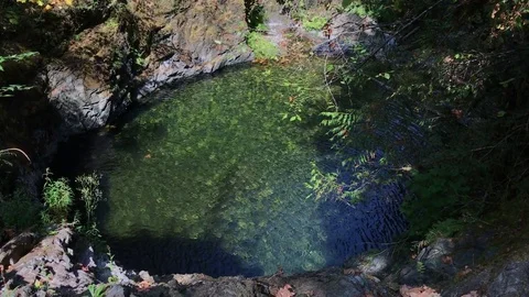 Mountain pond with waterfall Video stock 79547295