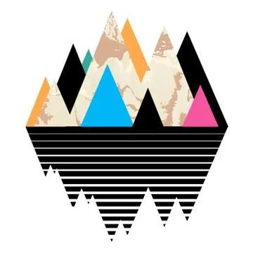 Mountain poster. Art vector print. Stock Illustration