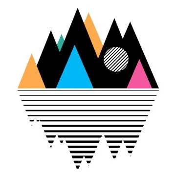 Mountain poster. Art vector print. Geomerty design composition. Stock Illustration