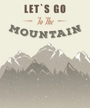 Mountain Poster with Quote Free Stock Illustration