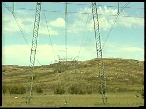 Mountain Powerlines Stock Footage 342692294