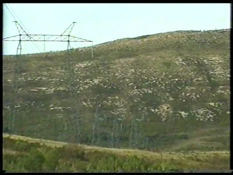 Mountain Powerlines Stock Footage 343635788