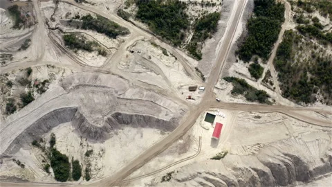 Mountain Quarry. Development of a loose deposit Stock Footage 117747801