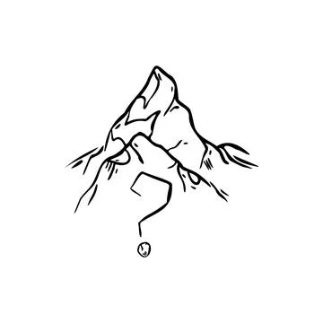 Mountain, question mark sketch vector illustration Illustrazione stock
