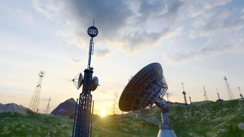 Mountain radar for meteorological and astronomical detection Stock Footage 307158014