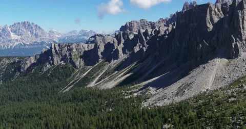 Mountain Range Aerial view Beautiful Forest, mountains rising above the Trees Stock Footage 149391837