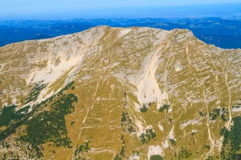 Mountain range aerial view, oetscher mountain Stock Photos