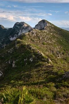 Mountain range against the sky 스톡 사진