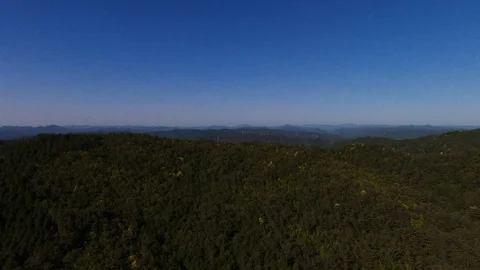 The mountain range and blue sky in akiragi ,aerial Stock Footage 108823012