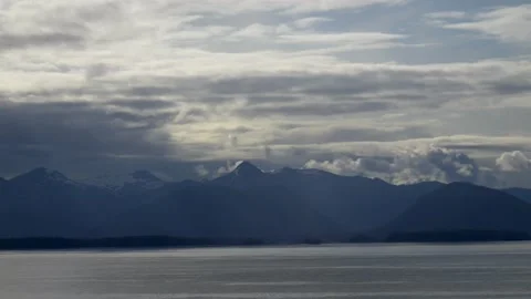 Mountain Range And Ocean In Pacific Northwest Stock Footage 234022479