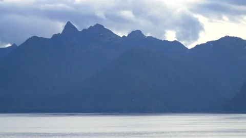Mountain Range And Ocean In Pacific Northwest Stock Footage 234022775