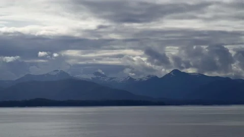 Mountain Range And Ocean In Pacific Northwest Stock Footage 234022863