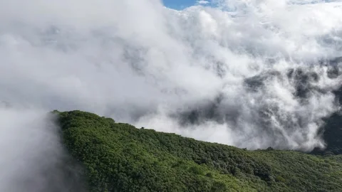 Mountain Range and Sea of Clouds, South Korea Stock Footage 345867523