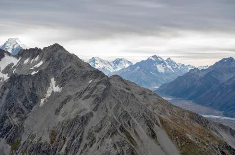 Mountain range at Aoraki Mount Cook National Park, New Zealand Foto stock