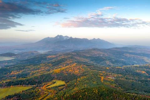 Mountain range in autumn Foto stock