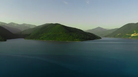 Mountain range in background. 4k drone flight establishing shot.Georgias outdoor Video stock 114668216