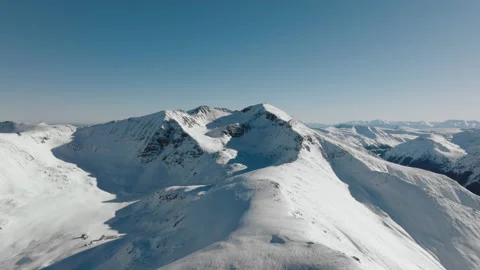 Mountain range background Aerial view slide crimson sky in sunny day Stock Footage 170760169