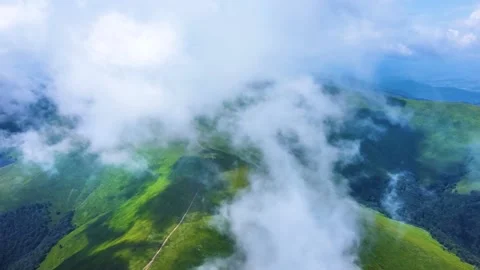 Mountain range in background. clouds. Carpathians, Ukraine Stock Footage 149960555