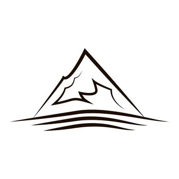 Mountain range. Black silhouette of a mountain Stock Illustration