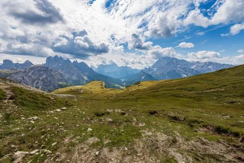 Mountain Range of Cadini di Misurina, Sorapiss, Monte Cristallo - Dolomites Stock Photos