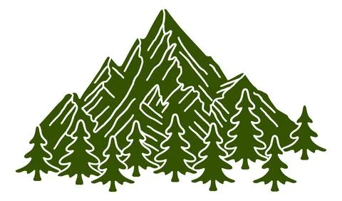 Mountain Range Camping Outdoor Hiking Concept Icon Illustrazione stock