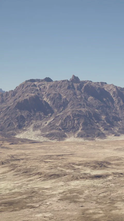 Mountain range with clear sky and desert landscape in daytime Stock Footage 341986887
