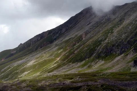 Mountain range in the clouds. Foto stock