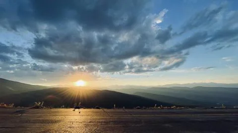 Mountain Range in the distance Stock Photos