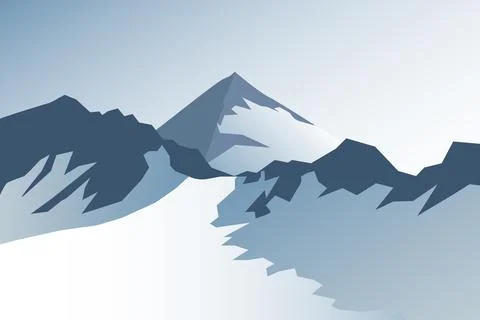 Mountain range in the fog Stock Illustration