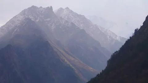 Mountain Range on a Hazy Day Stock Footage 320852028