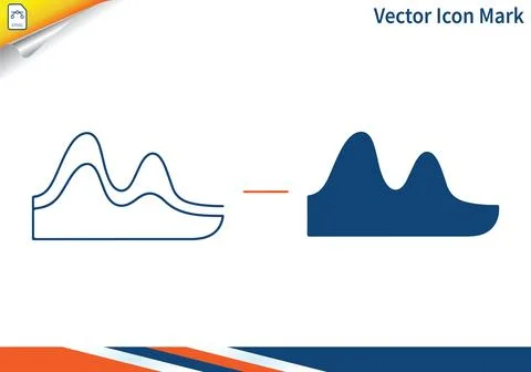 Mountain range icon set simple design outline and filled. Illustrazione stock