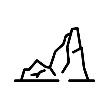 Mountain range icon vector. Isolated contour symbol illustration 스톡 일러스트