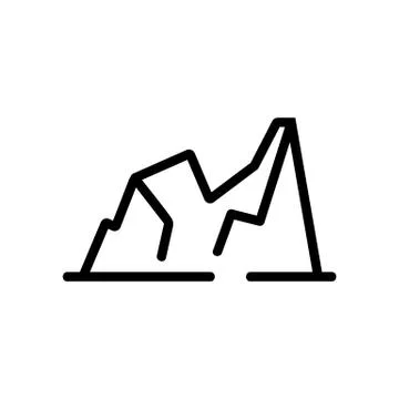 Mountain range icon vector. Isolated contour symbol illustration Illustrazione stock