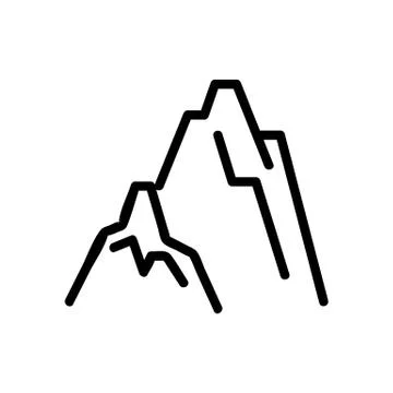Mountain range icon vector. Isolated contour symbol illustration Stock Illustration