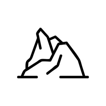 Mountain range icon vector. Isolated contour symbol illustration Illustrazione stock