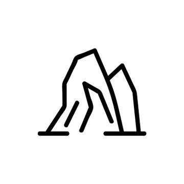 Mountain range icon vector. Isolated contour symbol illustration 스톡 일러스트