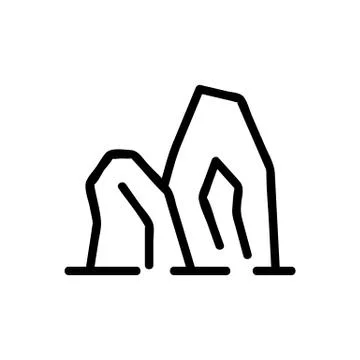 Mountain range icon vector. Isolated contour symbol illustration Stock Illustration