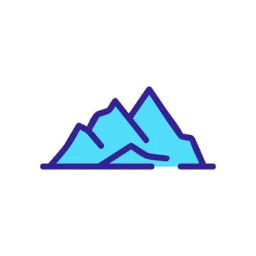 Mountain range icon vector. Isolated contour symbol illustration Stock Illustration