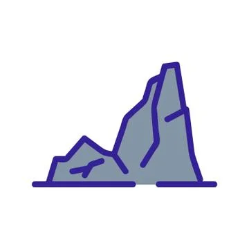Mountain range icon vector. Isolated contour symbol illustration 스톡 일러스트