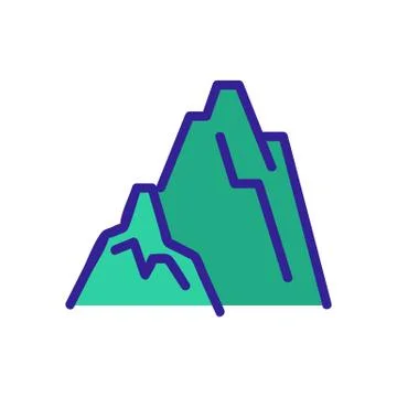Mountain range icon vector. Isolated contour symbol illustration Illustrazione stock