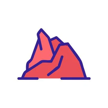 Mountain range icon vector. Isolated contour symbol illustration Stock Illustration