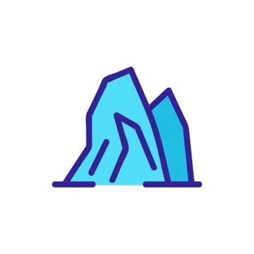 Mountain range icon vector. Isolated contour symbol illustration Illustrazione stock