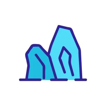 Mountain range icon vector. Isolated contour symbol illustration Stock Illustration