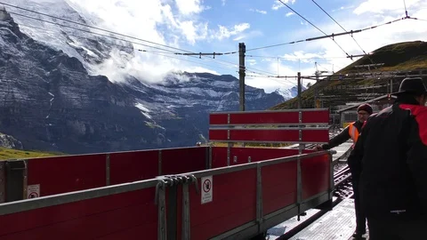 Mountain range Jungfrau and Eiger near Interlaken Switzerland Stock Footage 89931465