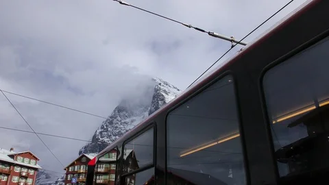 Mountain range Jungfrau and Eiger near Interlaken Switzerland Stock Footage 89933464