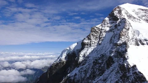 Mountain range Jungfrau and Eiger near Interlaken Switzerland Stock Footage 89980983