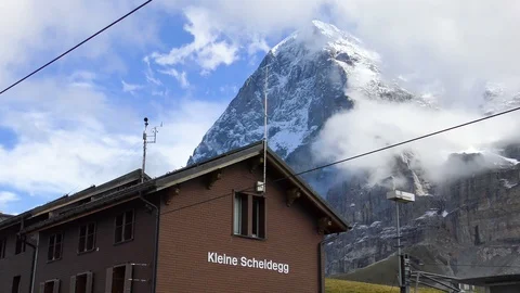 Mountain range Jungfrau and Eiger near Interlaken Switzerland Stock Footage 89991221