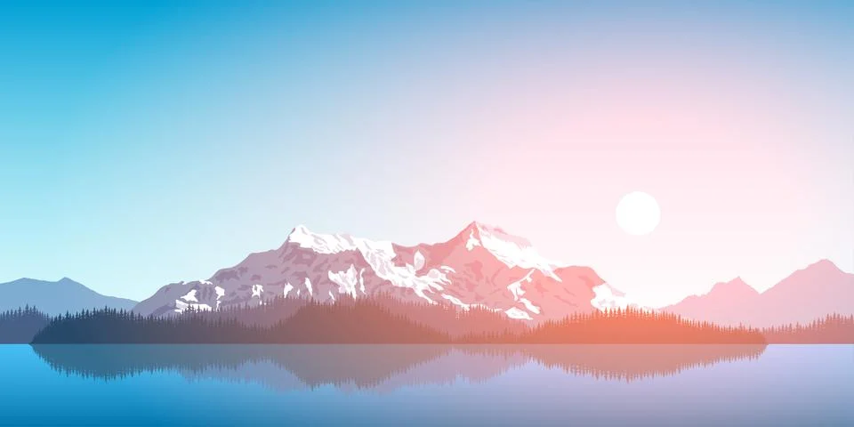 Mountain range landscape Stock Illustration